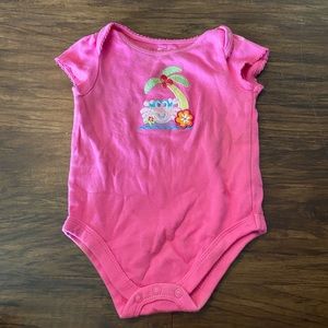 3-6M pink onesie with cute stitch
